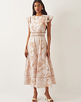 Monsoon Josie Floral Jacquard Midi Dress