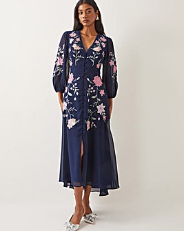 Monsoon Emani Floral Midi Tea Dress