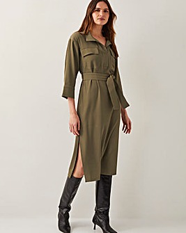 Monsoon Grace Cargo Midi Shirt Dress