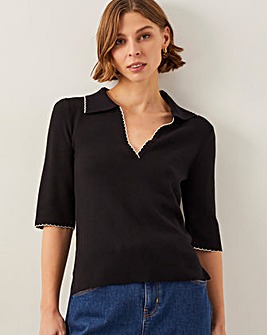 Monsoon Ciara Short Sleeve Collar Jumper