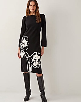 Monsoon Cee Cornelli Embroidered Knit Dress