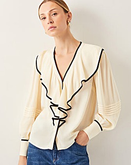 Monsoon Lennox V-Neck Ruffle Blouse