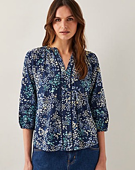 Monsoon Micola Abstract Print Jersey Blouse