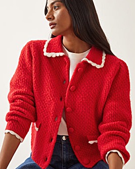 Monsoon Nina Scalloped Collar Cardigan