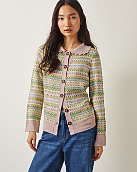 Monsoon Fawn Fair Isle Cardigan