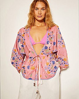 Monsoon Mabel Shell Print Kaftan Top