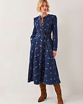 Monsoon Lulu Daisy Denim Midi Dress