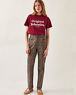 Monsoon Annie Leopard Print Straight Leg Jeans