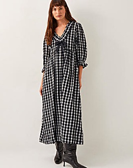 Monsoon Violet Check Bow Maxi Dress