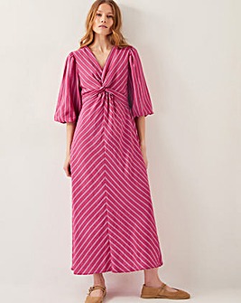 Monsoon Stella Stripe Twist-Front Maxi Dress