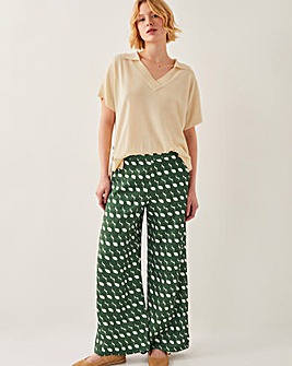 Monsoon Maren Geometric Print Wide Leg Trousers