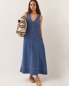 Monsoon Tara A-Line Denim Dress