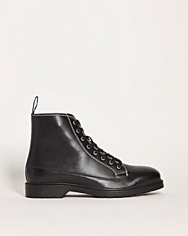 Black Comfort Leather Look Monkey Boot