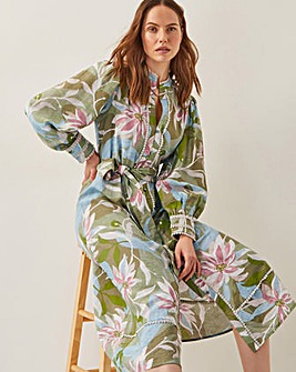 Monsoon Piper Floral Print Midi Dress