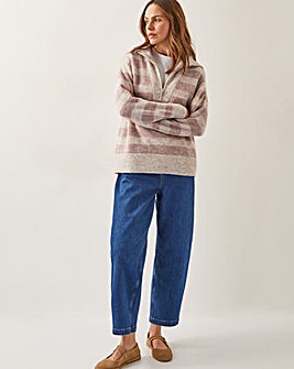 Monsoon Zia Stripe Half-Zip Jumper