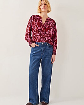 Monsoon Aimee Floral Print Jersey Blouse