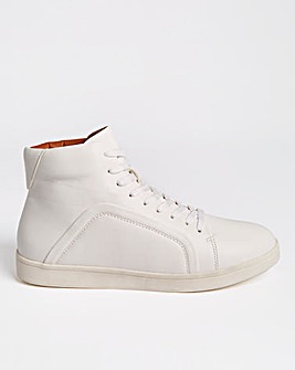 White Hitop Trainer Wide Fit
