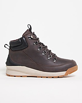 Brown Leather Mid Walking Boot Wide