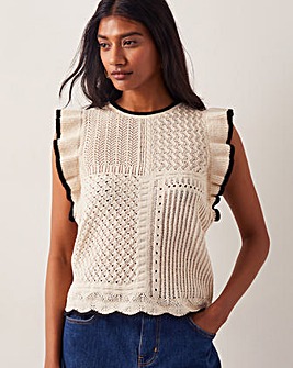 Monsoon Ray Ruffle Knitted Tank Top