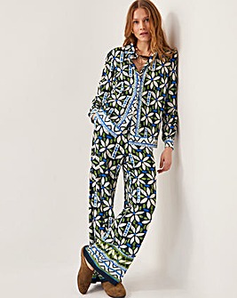 Monsoon Nikita Floral Jersey Wide Leg Trousers