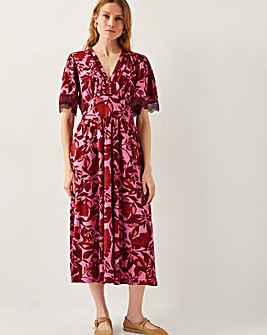 Monsoon Aimee Floral Print Jersey Midi Dress