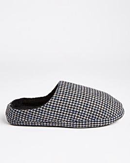 Blue Dogtooth Check Mule Slipper