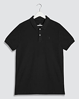 Black Short Sleeve Polo Long