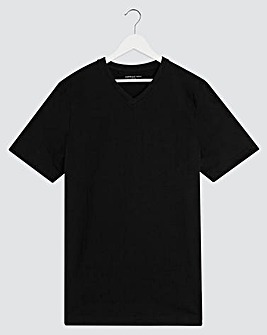 Black V-Neck T-shirt Regular