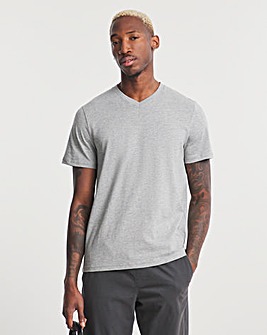 Grey Marl V-Neck T-shirt Long
