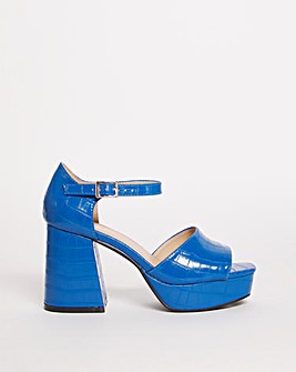 Pavla Classic Platform Heeled Sandals Ex Wide Fit