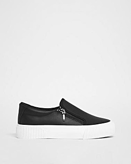 Esme Side Zip Trainers Ex Wide Fit