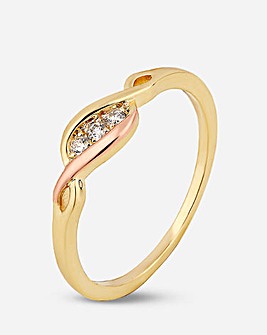 Clogau Past Present Future Diamond Ring