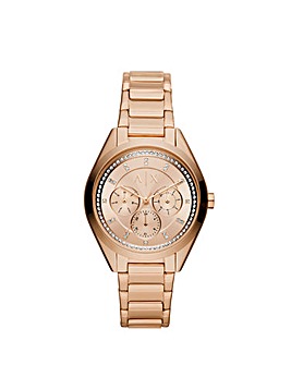 Armani Exchange Multifunction Rose Gold-Tone Stainless Steel Watch