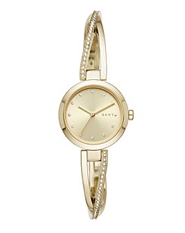 DKNY Crosswalk Three-Hand Gold-Tone Stainless Steel Watch