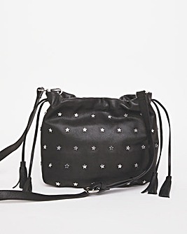 Leather Star Studded Pouch Bag
