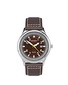 Sekonda Fly Mens Leather Strap Watch