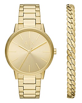Armani Exchange Gold Watch Set