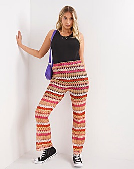 Rainbow Crochet Flare Trousers