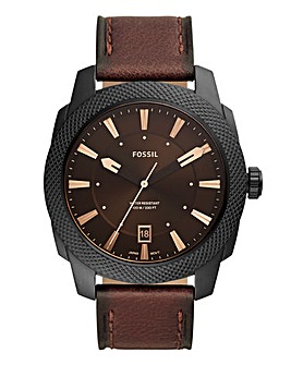 Fossil Mens Brown Leather Strap Watch