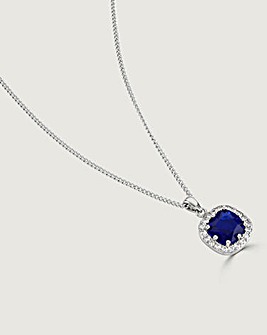 Buckley Sapphire Cushion Halo Necklace