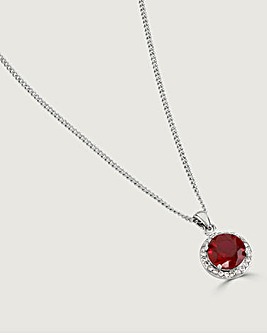 Buckley Ruby Cushion Halo Necklace