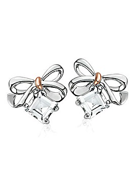 Christmas Bow Square Stud Earrings