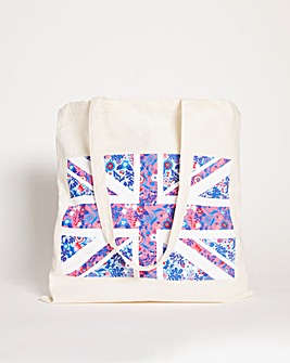 Floral Print Union Jack Tote Bag