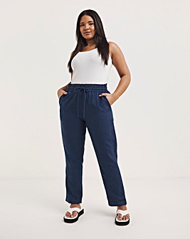 Navy Stretch Chino Cropped Trousers