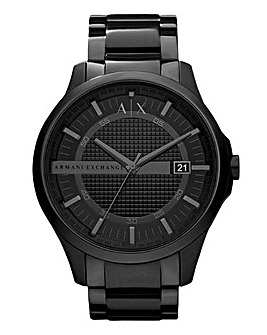 Armani Exchange Mens Black Stainless Steel Strap Watch