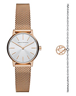 Armani Exchange Womens Watch and Bracelet Set
