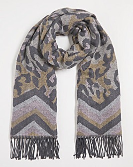 Animal Chevron Patterned Scarf