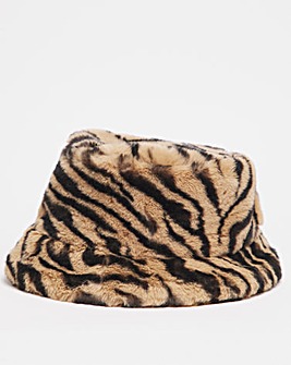 Animal Faux Fur Bucket Hat