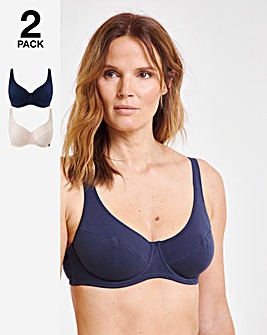 Slimma 2 Pack Cotton Wired Full Cup Bras B-G