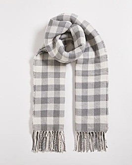 Grey Check & Gingham Reversible Scarf